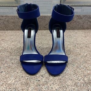 Dollhouse open toe heel shoe, Blue Size 7